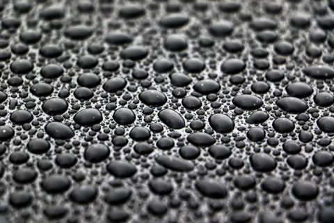 An example of water beading