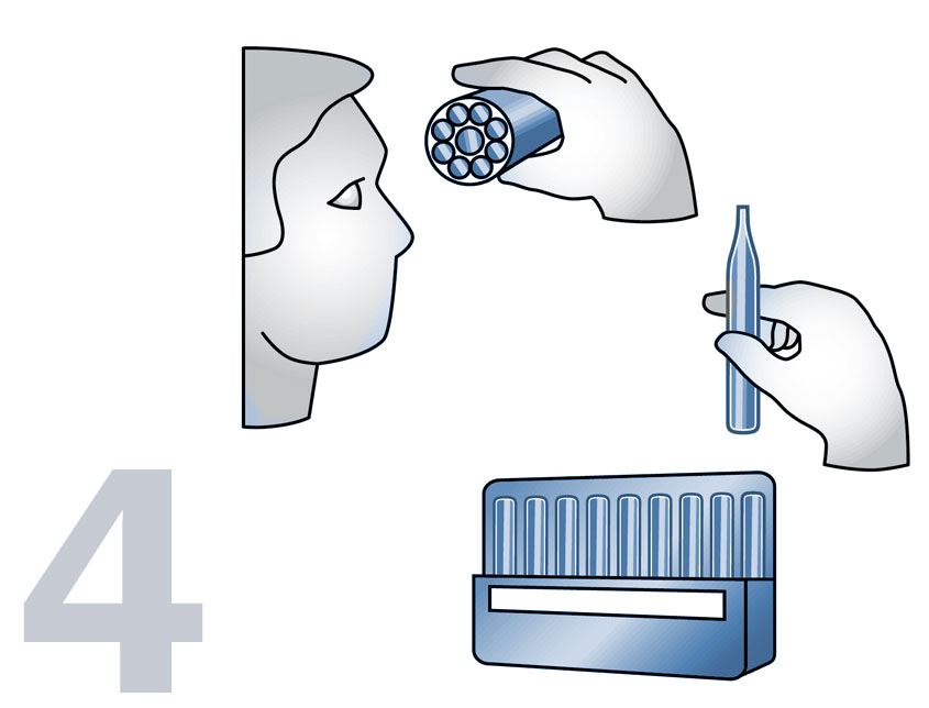 A graphic showing how to compare an ampoule against a comparator to get your test results.