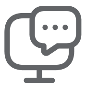 message bubble and computer icon