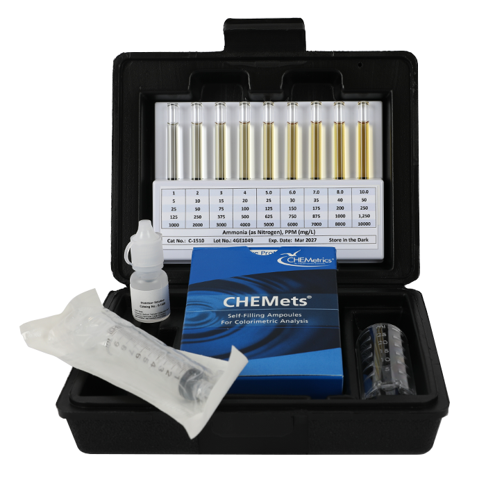 Ammonia HR CHEMets® Test Kit (5-50 ppm)