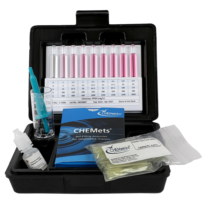 Chlorine HR CHEMets® Test Kit (0-500 ppm)