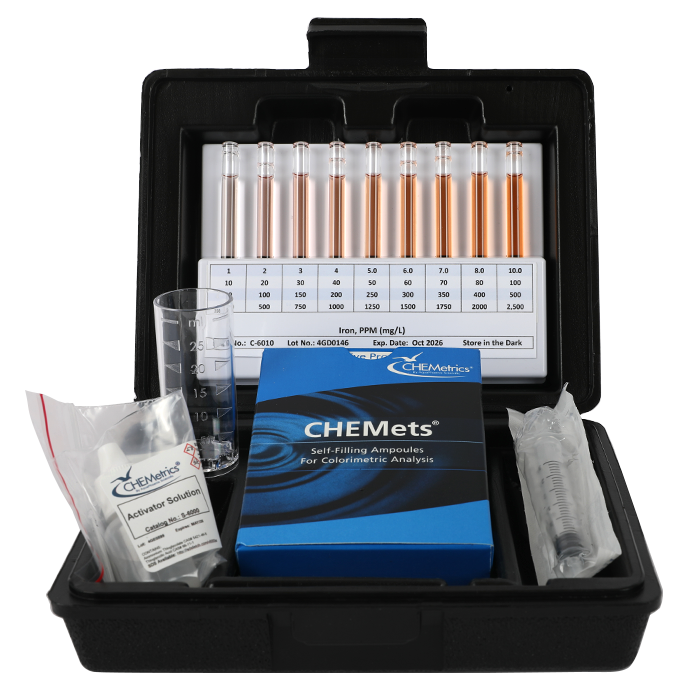 Iron (total & soluble) HR CHEMets® Test Kit (10-100 ppm)