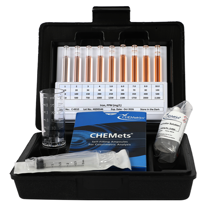 Iron (total & ferrous) HR CHEMets® Test Kit (10-100 ppm)