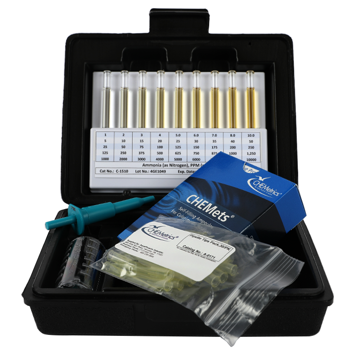 Ammonia HR CHEMets® Test Kit (125-1250 ppm)